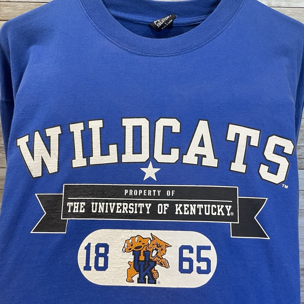 Vintage UK Wildcats Mens L Shirt‎ Long Sleeve Starter Patch Property Of UK 1865